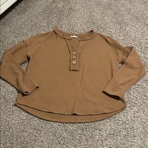 Blu Pepper Brown Long Sleeve Top
